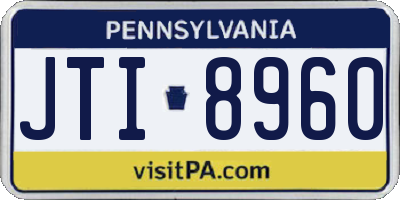 PA license plate JTI8960