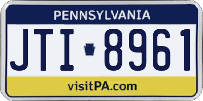 PA license plate JTI8961