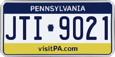PA license plate JTI9021