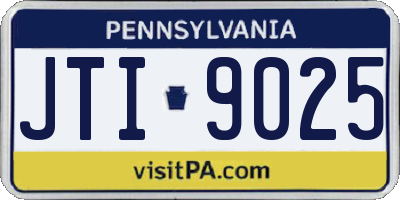 PA license plate JTI9025