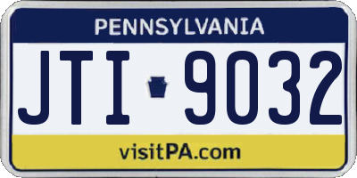 PA license plate JTI9032