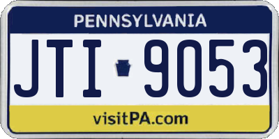 PA license plate JTI9053