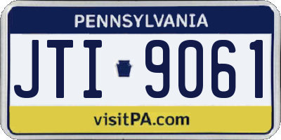 PA license plate JTI9061