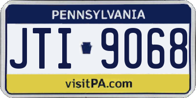 PA license plate JTI9068