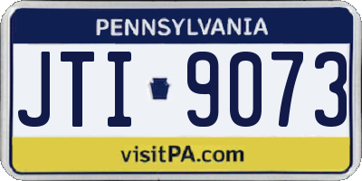 PA license plate JTI9073