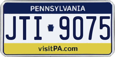 PA license plate JTI9075
