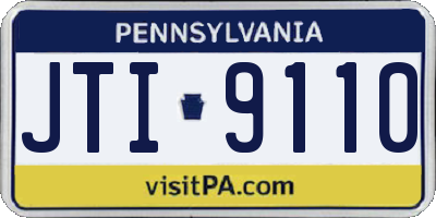 PA license plate JTI9110