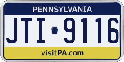 PA license plate JTI9116