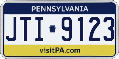 PA license plate JTI9123