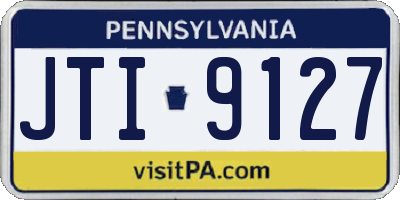 PA license plate JTI9127