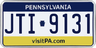 PA license plate JTI9131