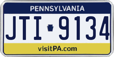 PA license plate JTI9134