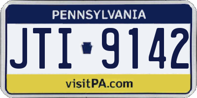 PA license plate JTI9142