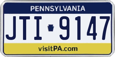 PA license plate JTI9147