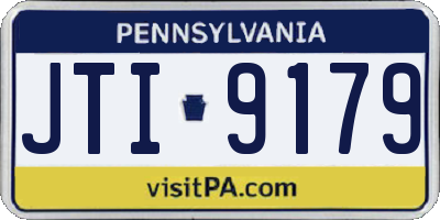 PA license plate JTI9179