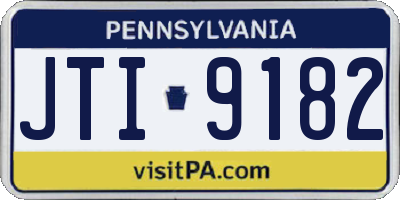 PA license plate JTI9182