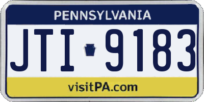 PA license plate JTI9183