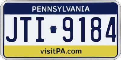 PA license plate JTI9184