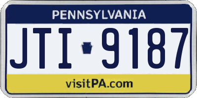 PA license plate JTI9187