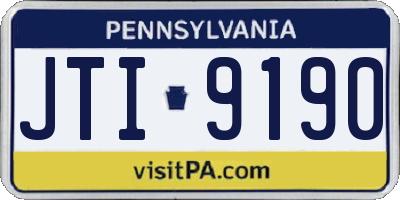 PA license plate JTI9190