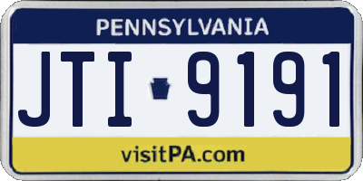 PA license plate JTI9191