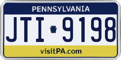 PA license plate JTI9198
