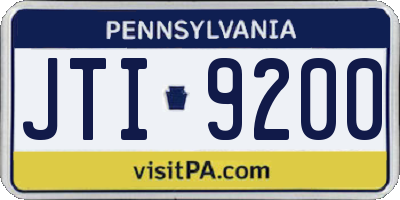PA license plate JTI9200