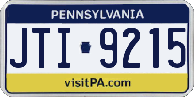 PA license plate JTI9215