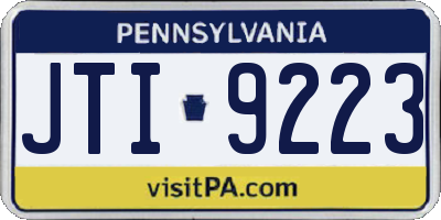 PA license plate JTI9223