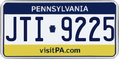 PA license plate JTI9225