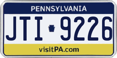 PA license plate JTI9226