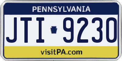 PA license plate JTI9230