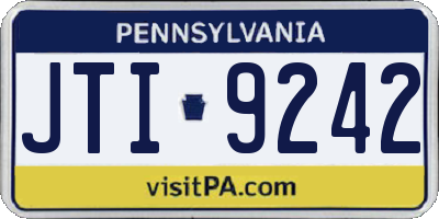 PA license plate JTI9242