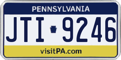 PA license plate JTI9246