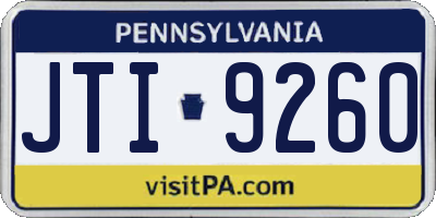 PA license plate JTI9260