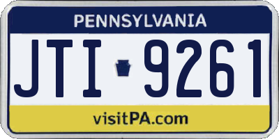 PA license plate JTI9261