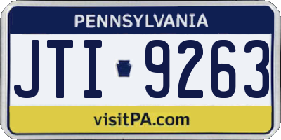 PA license plate JTI9263