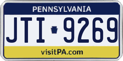 PA license plate JTI9269