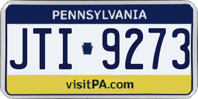 PA license plate JTI9273