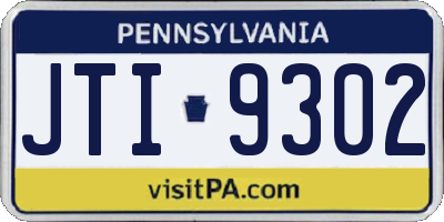 PA license plate JTI9302