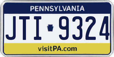 PA license plate JTI9324