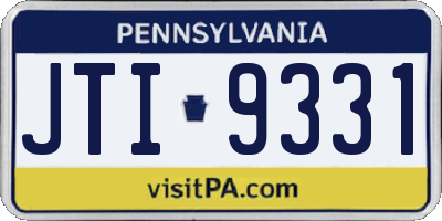 PA license plate JTI9331