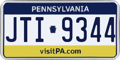 PA license plate JTI9344