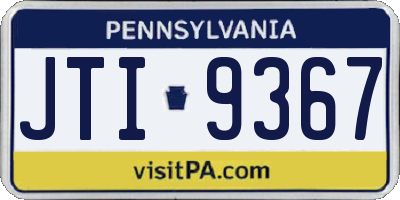 PA license plate JTI9367
