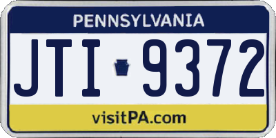 PA license plate JTI9372