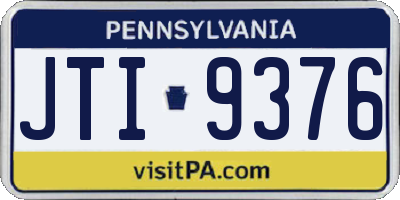 PA license plate JTI9376