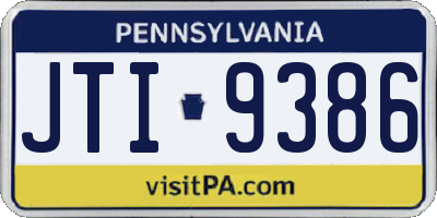 PA license plate JTI9386