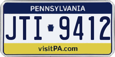 PA license plate JTI9412