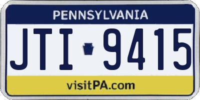 PA license plate JTI9415