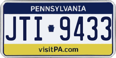 PA license plate JTI9433
